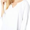 Shirts & Tops * | Mod-O-Doc Double Layer Gauze 3/4 Sleeve Split-Neck Tee