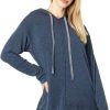 Hoodies & Sweatshirts * | Mod-O-Doc Soft Slubby Terrycloth Long Sleeve Slim Hooded Tunic