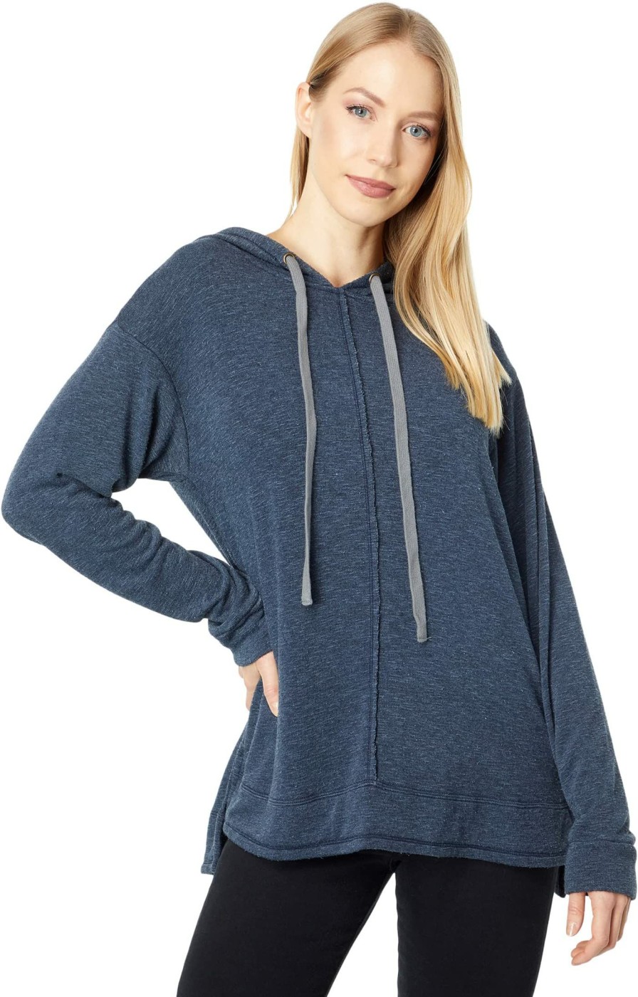 Hoodies & Sweatshirts * | Mod-O-Doc Soft Slubby Terrycloth Long Sleeve Slim Hooded Tunic