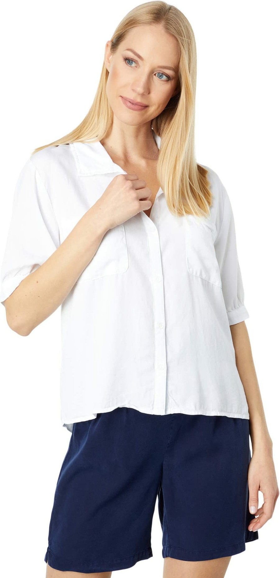 Shirts & Tops * | Mod-O-Doc Tencel 1/2 Sleeve Swing Cropped Shirt