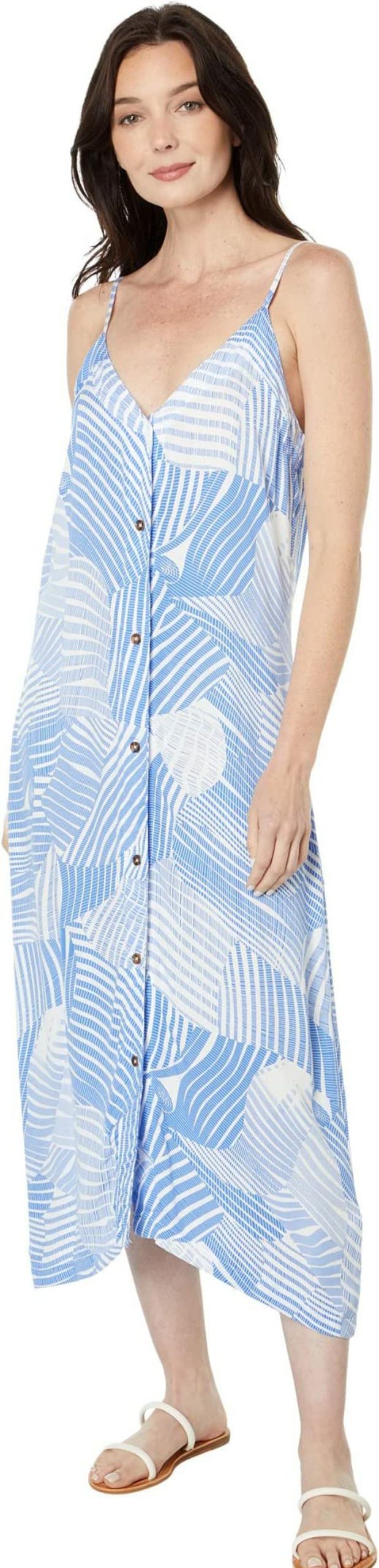 Dresses * | Mod-O-Doc Abstract Print Sleeveless Button-Down Dress