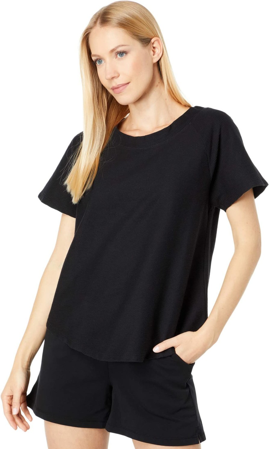 Shirts & Tops * | Mod-O-Doc Ottoman Rib Short Sleeve Crew Neck Swing Top