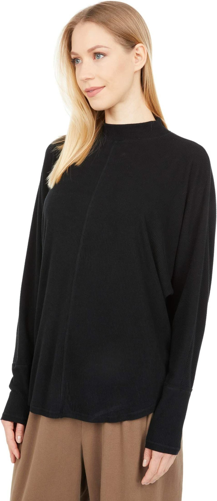 Sweaters * | Mod-O-Doc Cozy Rib Long Sleeve Dolman Mock Top