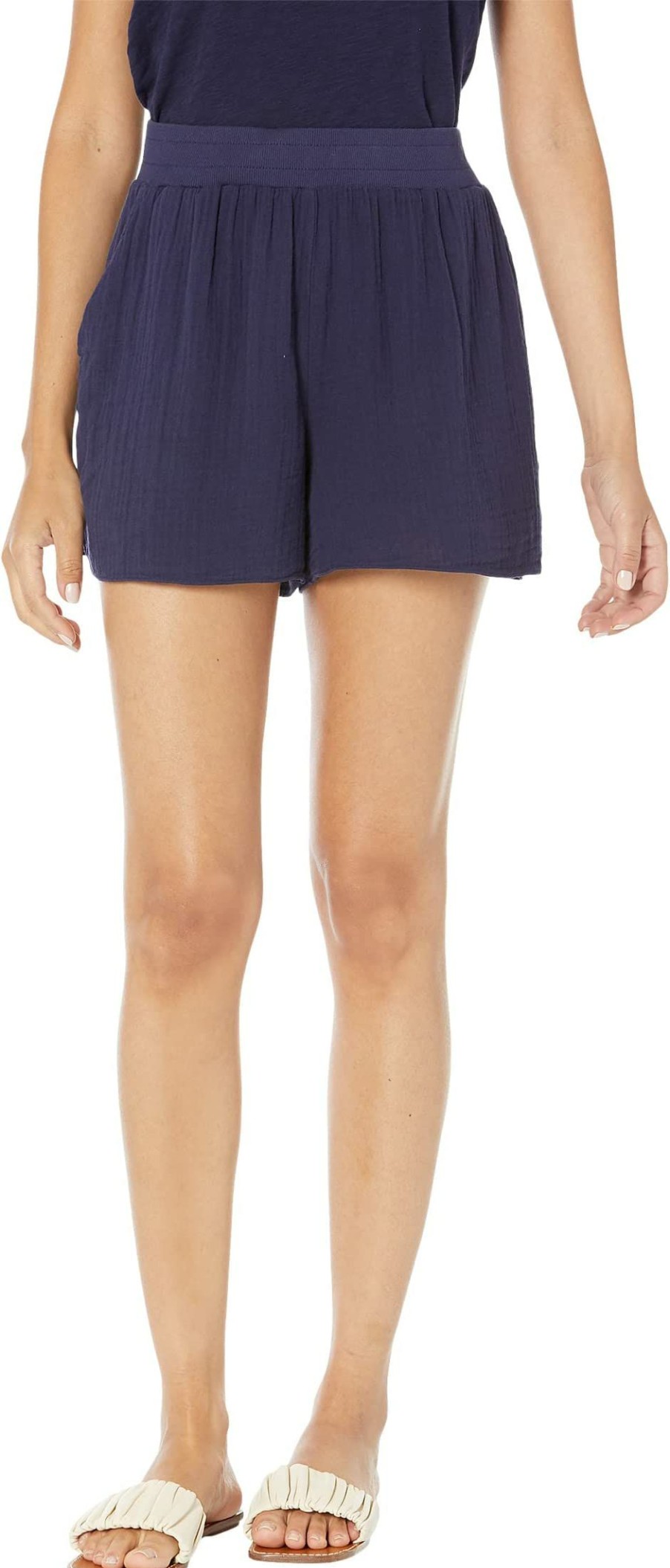 Shorts * | Mod-O-Doc Double Layer Gauze Ribbed Waist Pull-On Shorts