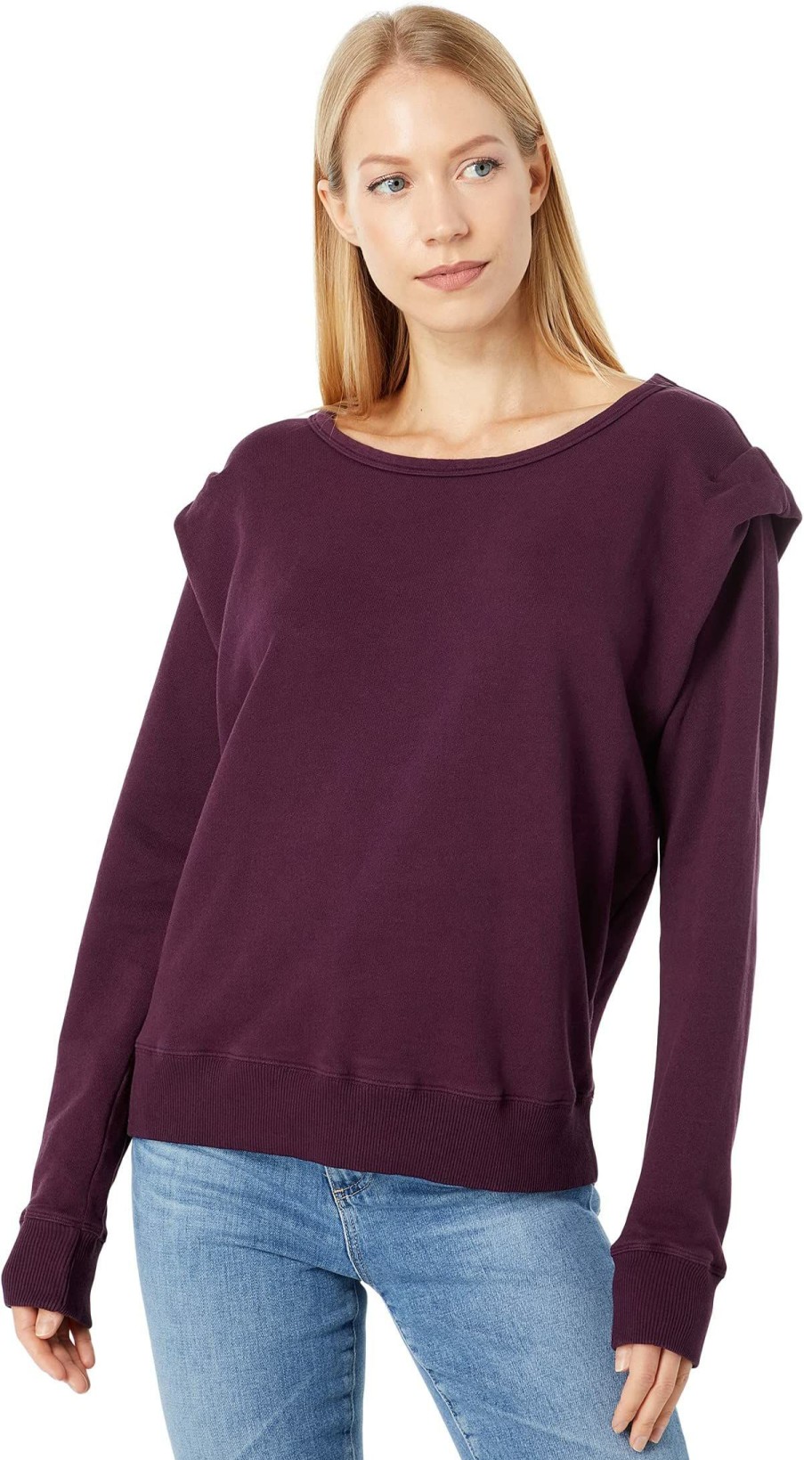 Hoodies & Sweatshirts * | Mod-O-Doc French Terry Long Sleeve Shoulder Pleats Sweatshirt