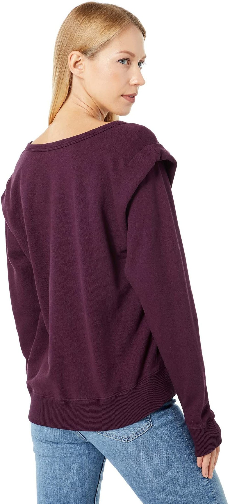 Hoodies & Sweatshirts * | Mod-O-Doc French Terry Long Sleeve Shoulder Pleats Sweatshirt