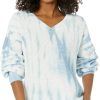 Sweaters * | Mod-O-Doc Tie-Dye Cotton Sweater Long Sleeve V-Neck Top