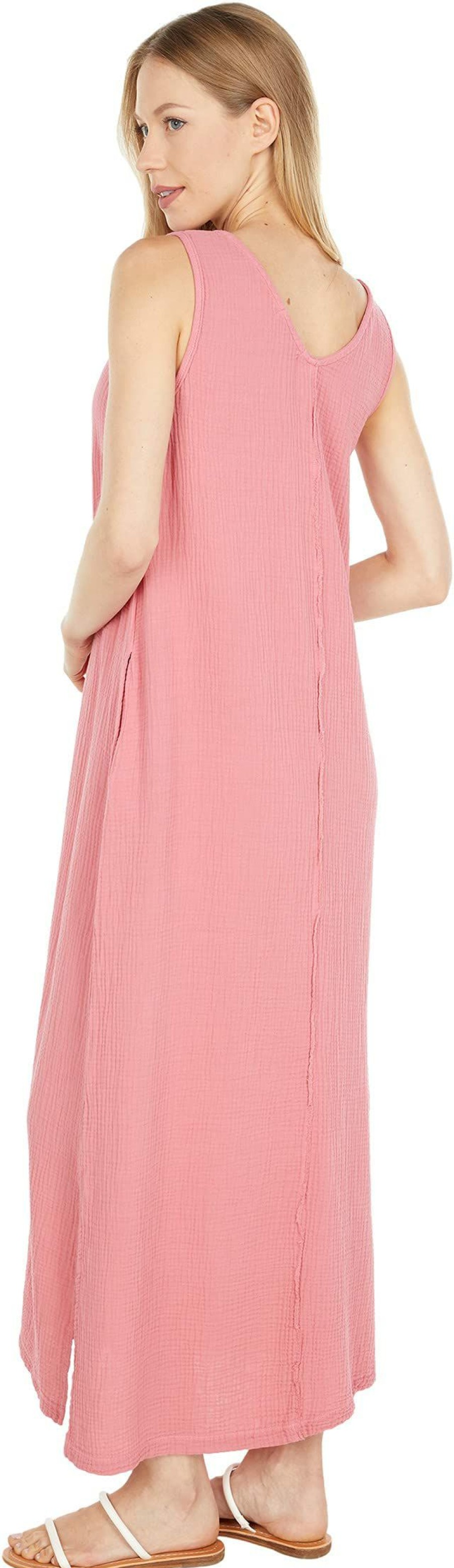 Dresses * | Mod-O-Doc Double Layer Gause V-Neck Maxi Dress