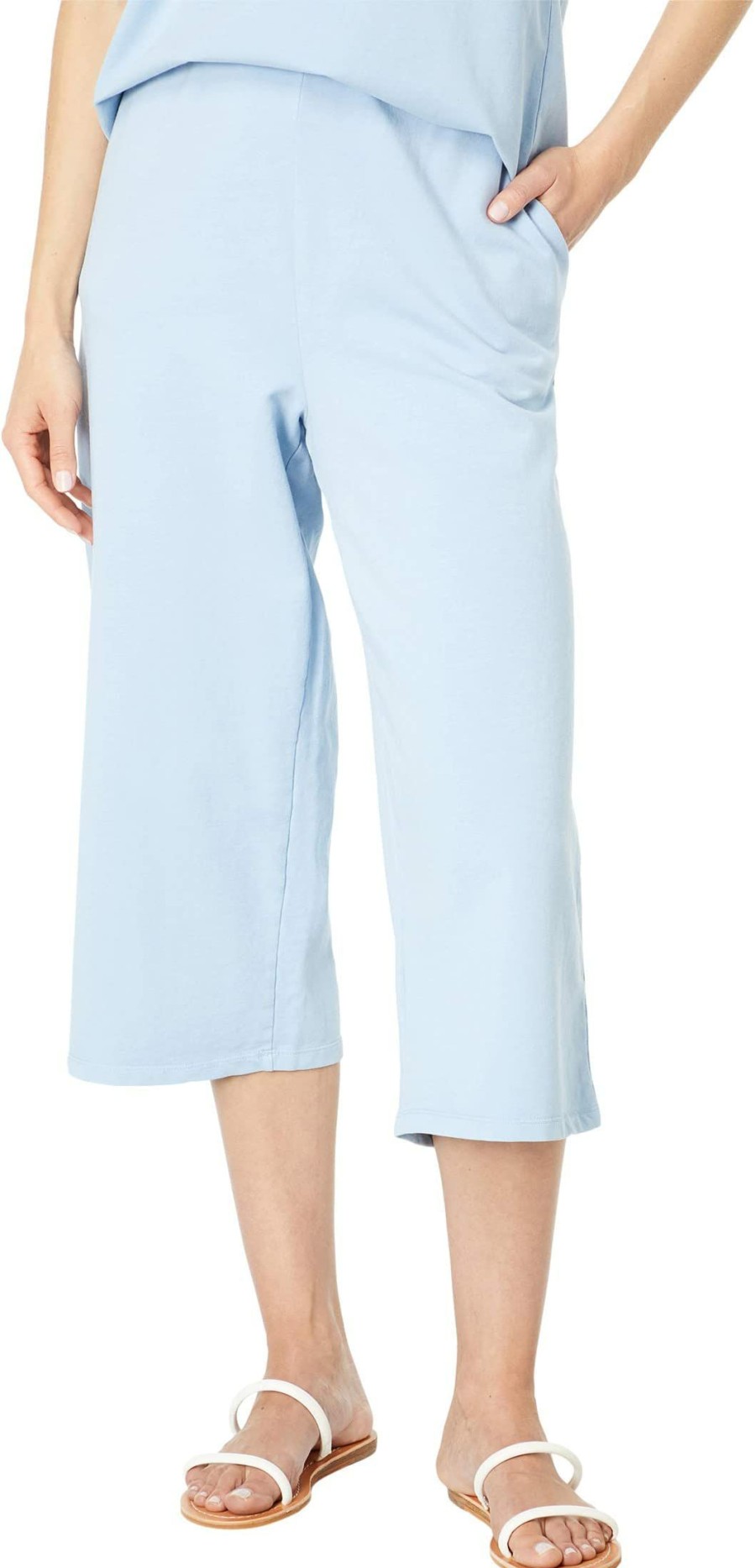 Pants * | Mod-O-Doc Lightweight French Terry Cropped Wide Leg Pants