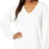 Hoodies & Sweatshirts * | Mod-O-Doc Cozy Brushed Jersey Long Sleeve V-Neck Tunic