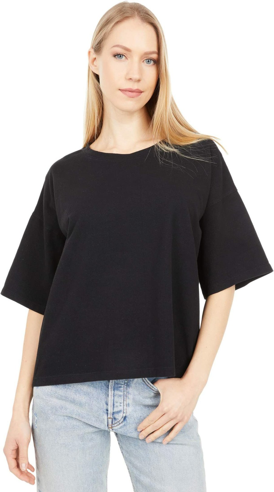 Shirts & Tops * | Mod-O-Doc Spandex Blend Jersey 1/2 Sleeve Oversized Boxy Tee