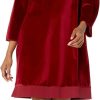 Dresses * | Mod-O-Doc Stretch Velvet 3/4 Sleeve Shift Dress