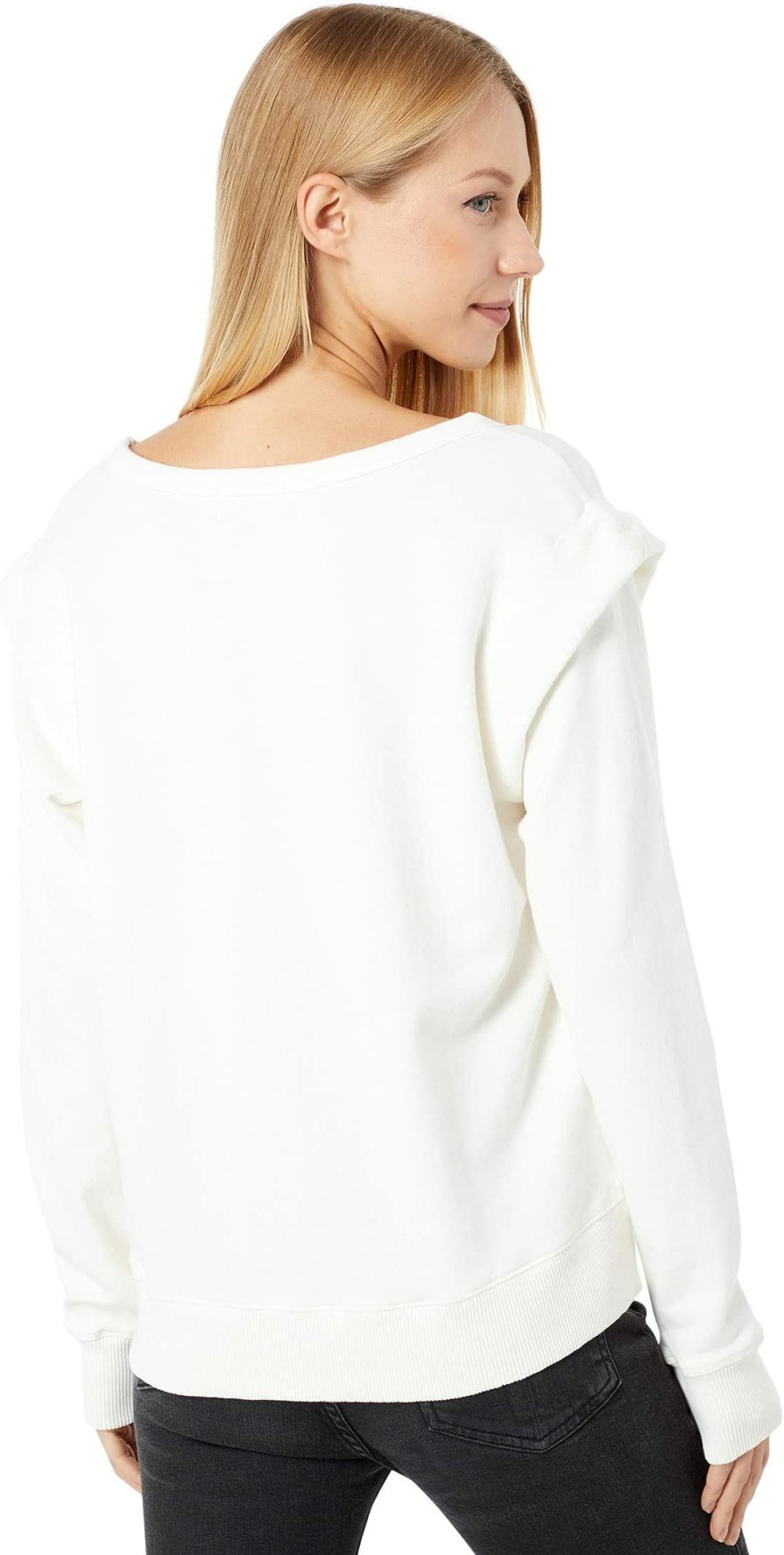 Hoodies & Sweatshirts * | Mod-O-Doc French Terry Long Sleeve Shoulder Pleats Sweatshirt