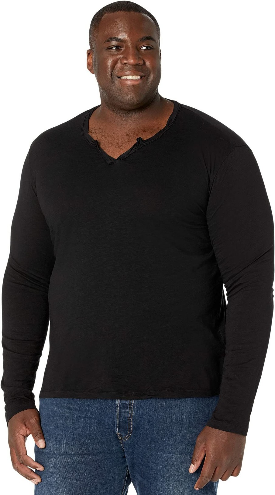 Shirts & Tops * | Mod-O-Doc Les Carillo Long Sleeve Notch Slub Jersey V-Neck