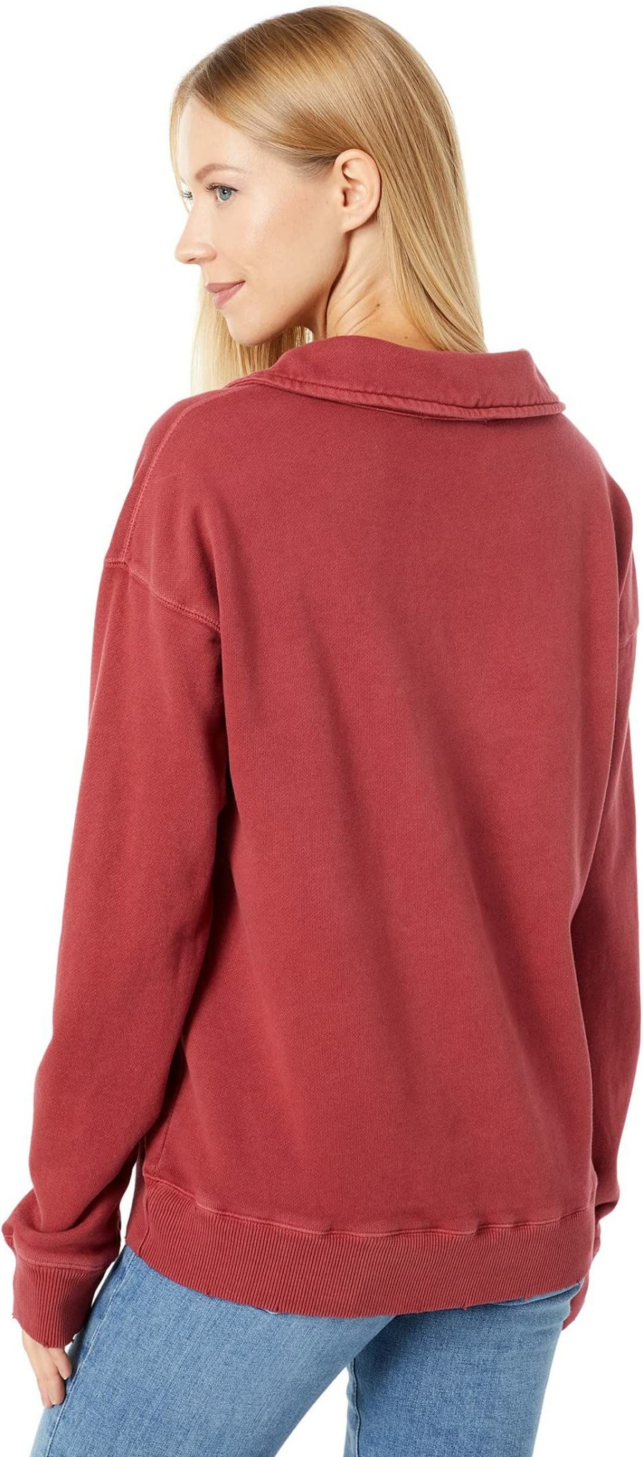 Hoodies & Sweatshirts * | Mod-O-Doc French Terry Long Sleeve Split Funnel Neck Sweatshirt Tunic