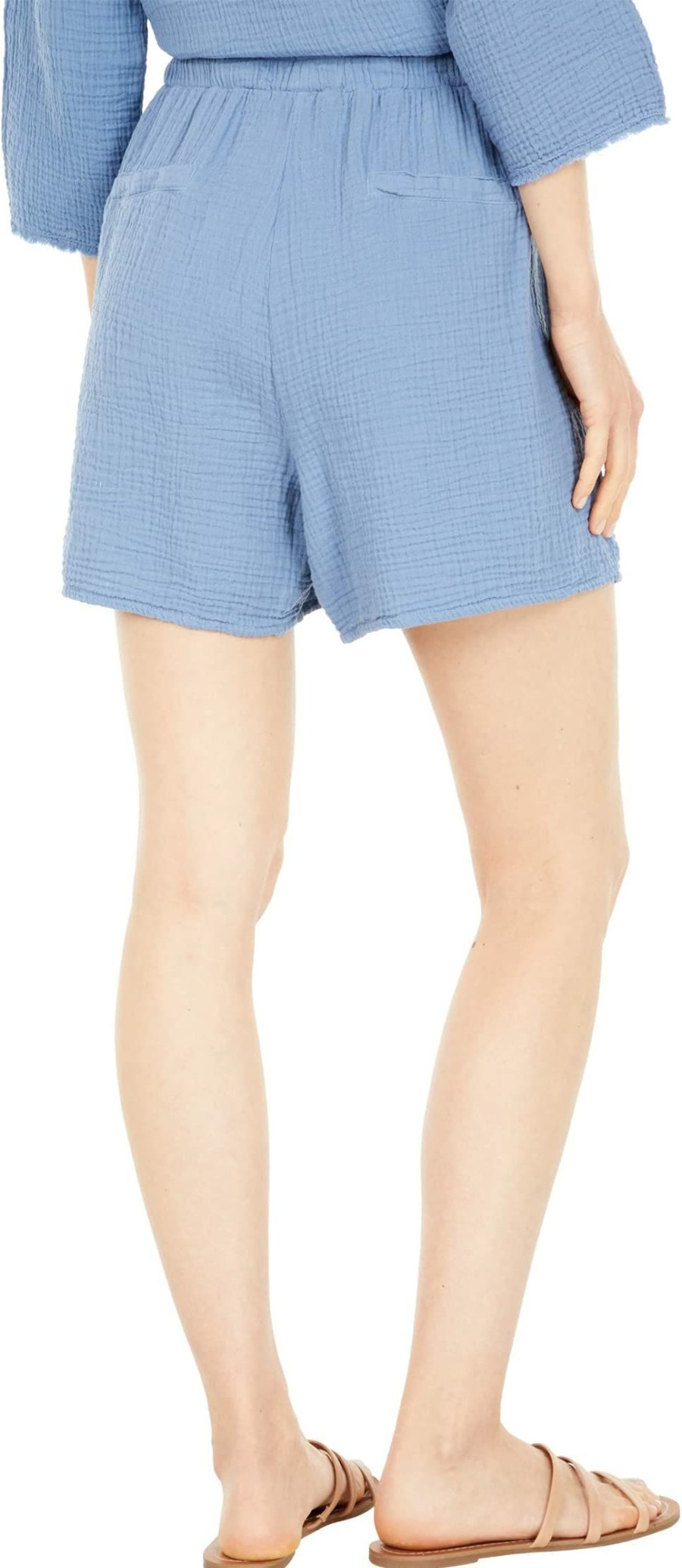 Shorts * | Mod-O-Doc Double Layer Gauze Shirred Drawstring Shorts