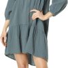 Dresses * | Mod-O-Doc Double Layer Gauze 3/4 Sleeve Boho Tiered Dress