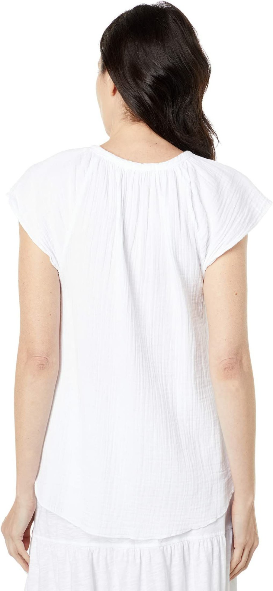 Shirts & Tops * | Mod-O-Doc Double Layer Gauze Flutter Sleeve Blouse