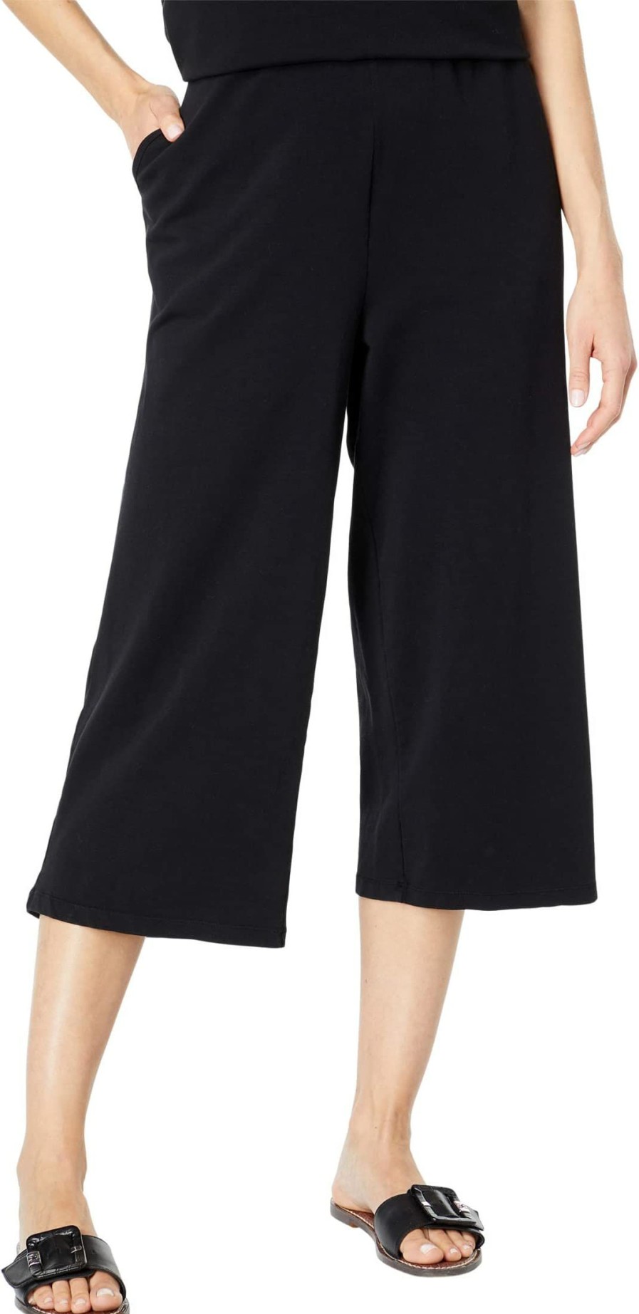 Pants * | Mod-O-Doc Lightweight French Terry Cropped Wide Leg Pants