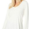 Shirts & Tops * | Mod-O-Doc Slub Jersey 3/4 Sleeve V-Neck Tunic