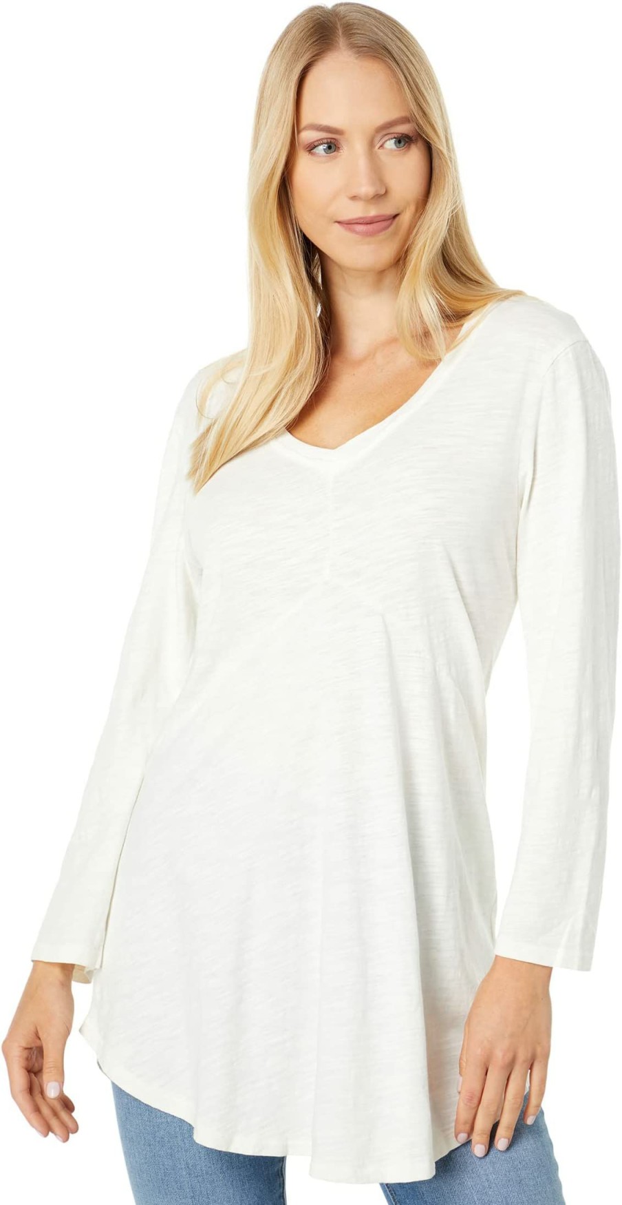 Shirts & Tops * | Mod-O-Doc Slub Jersey 3/4 Sleeve V-Neck Tunic