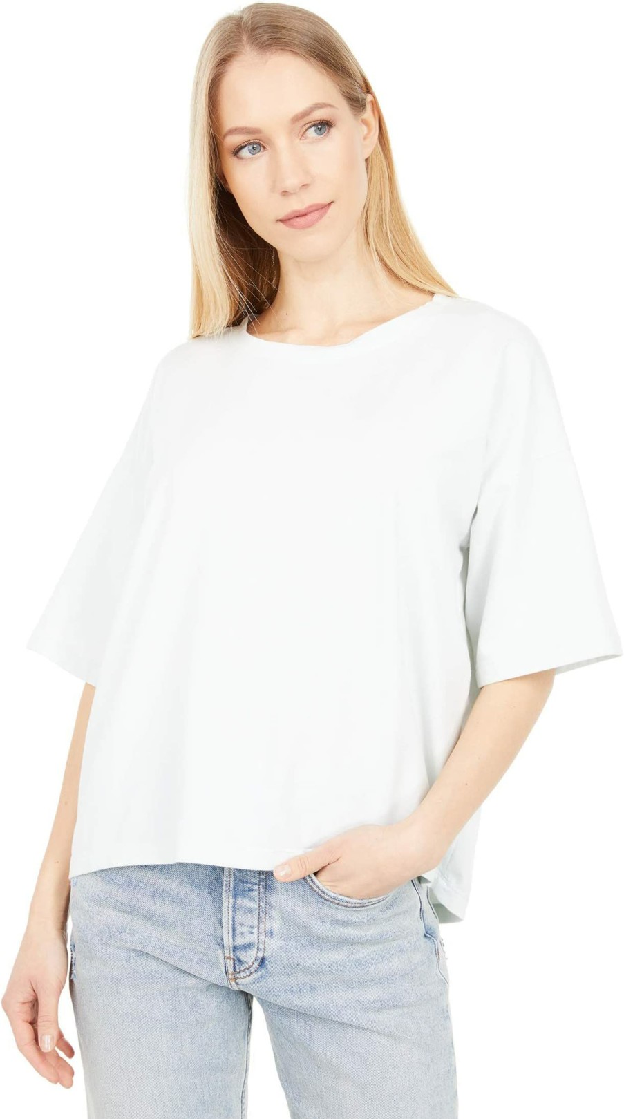 Shirts & Tops * | Mod-O-Doc Spandex Blend Jersey 1/2 Sleeve Oversized Boxy Tee