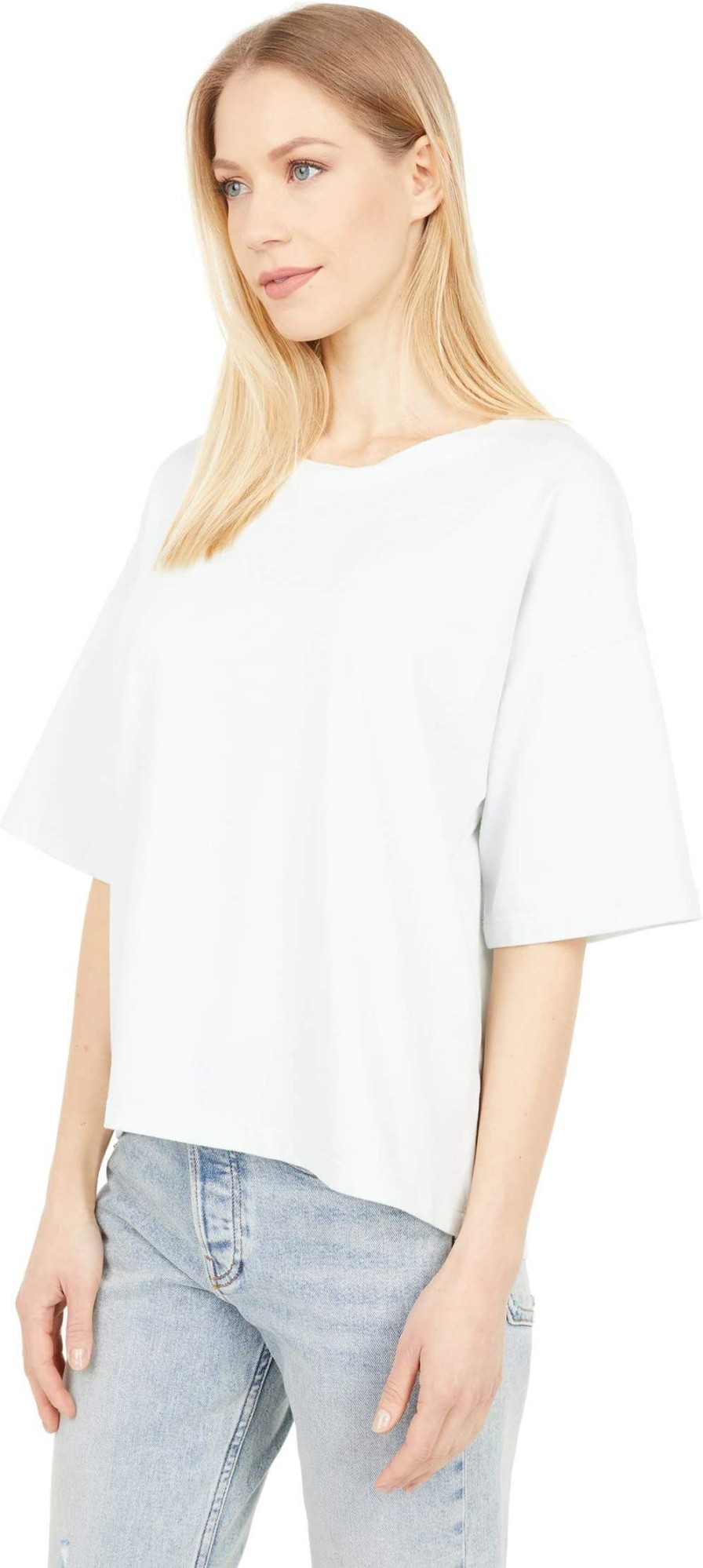 Shirts & Tops * | Mod-O-Doc Spandex Blend Jersey 1/2 Sleeve Oversized Boxy Tee