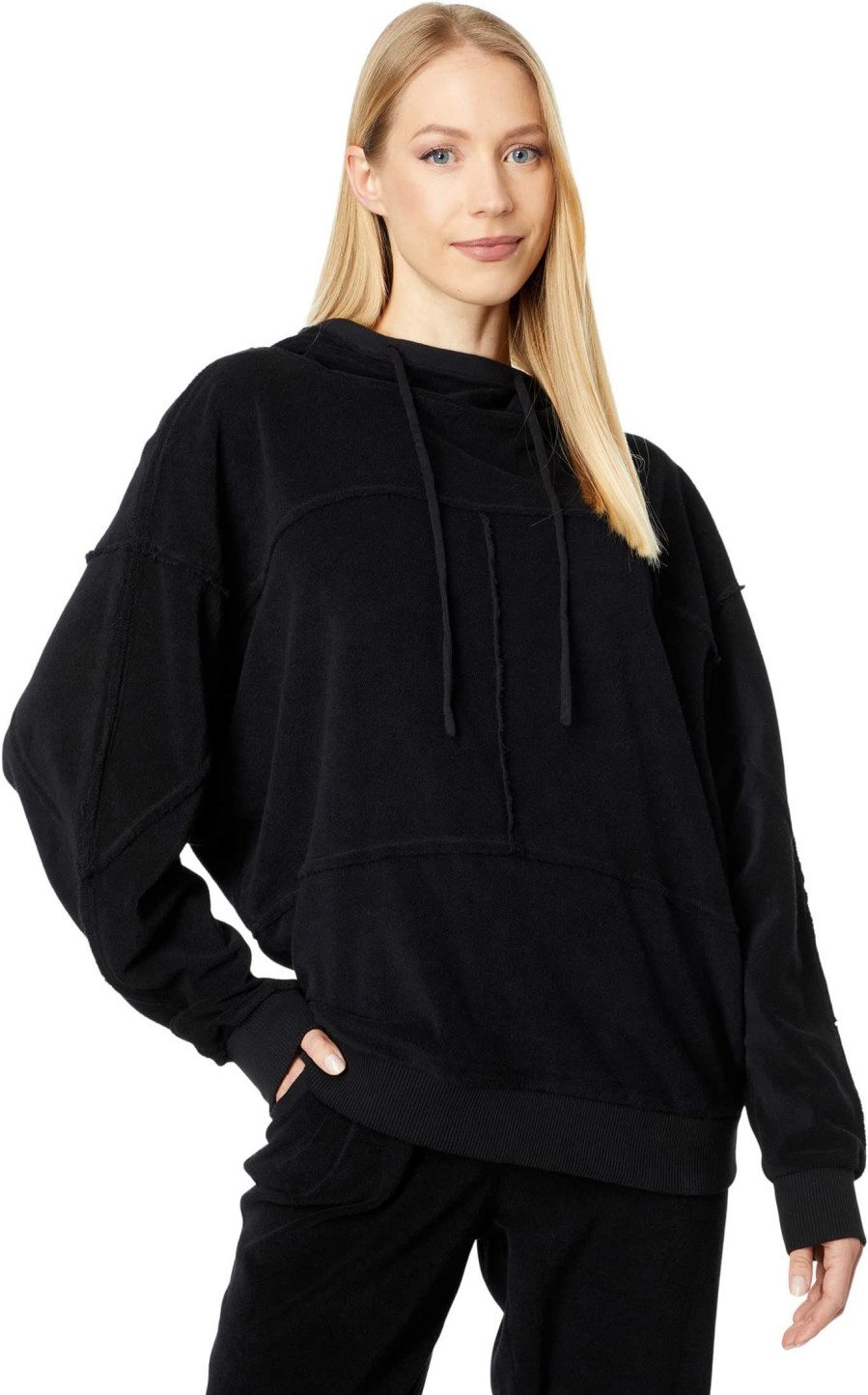 Hoodies & Sweatshirts * | Mod-O-Doc Terry Cloth Long Sleeve Seamed Kimono Hoodie