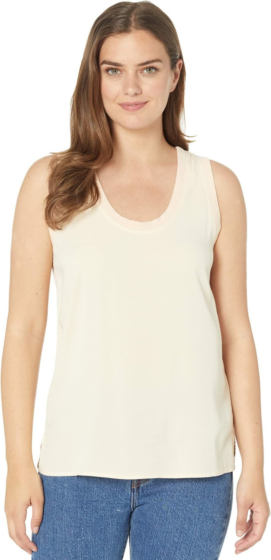 Shirts & Tops * | Mod-O-Doc Soft Woven Stretch Viscoce Mix Media Tank Top