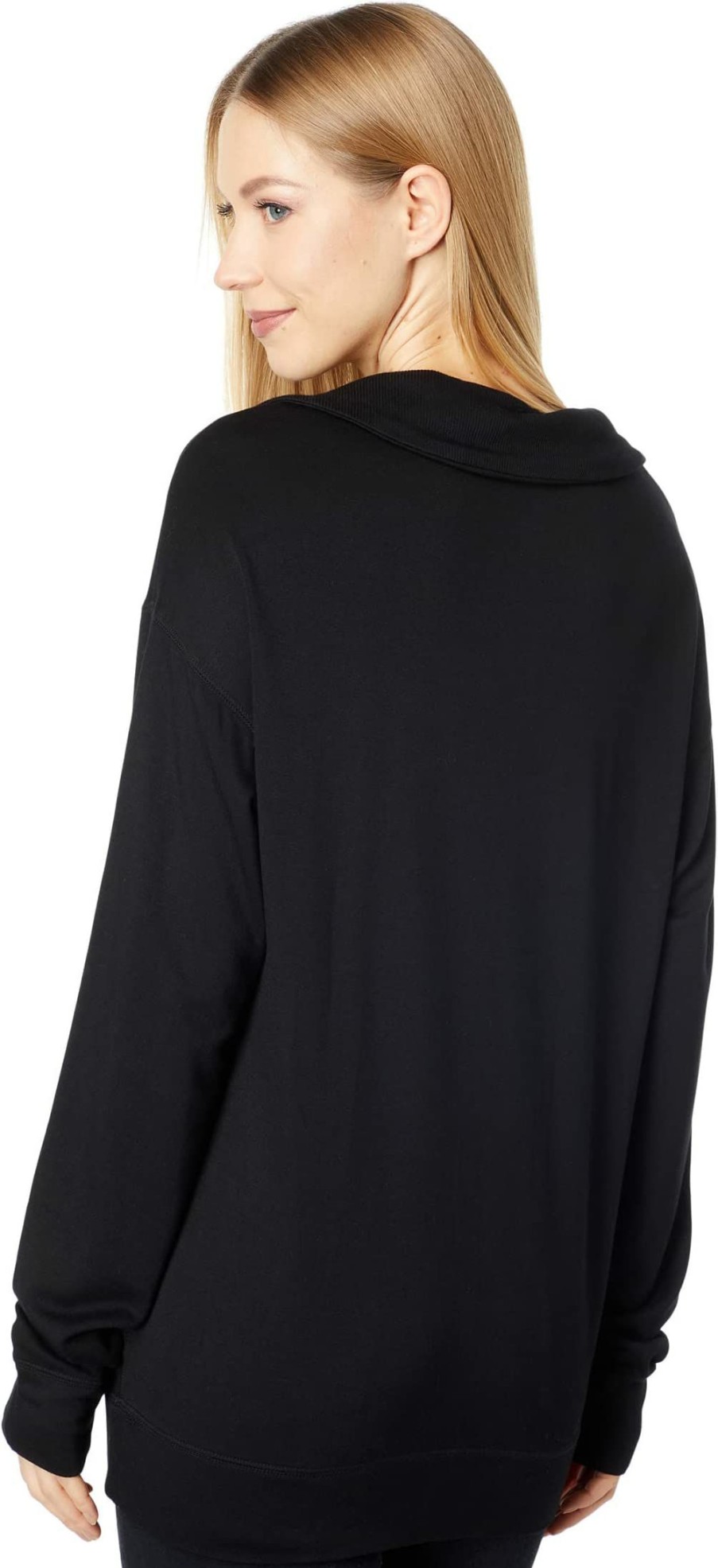 Hoodies & Sweatshirts * | Mod-O-Doc Rayon Spandex Fleece Long Sleeve Split Collar Neck Sweatshirt