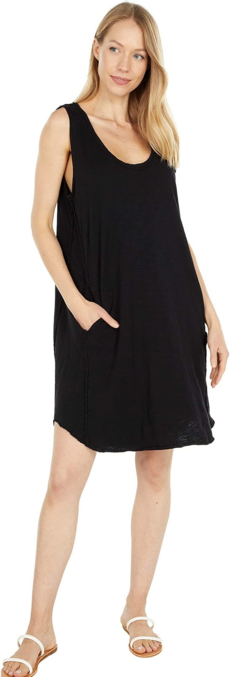 Dresses * | Mod-O-Doc Slub Jersey Scoop Neck Seamed Tank Dress