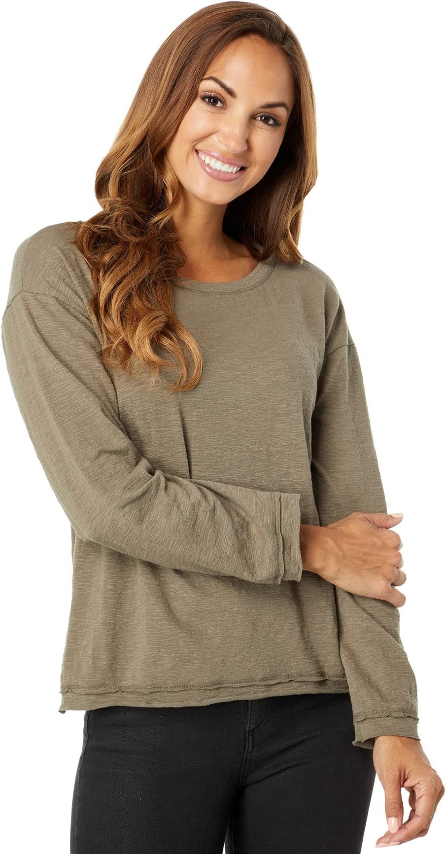 Shirts & Tops * | Mod-O-Doc Cozy Slub Jersey Long Sleeve Relaxed Top