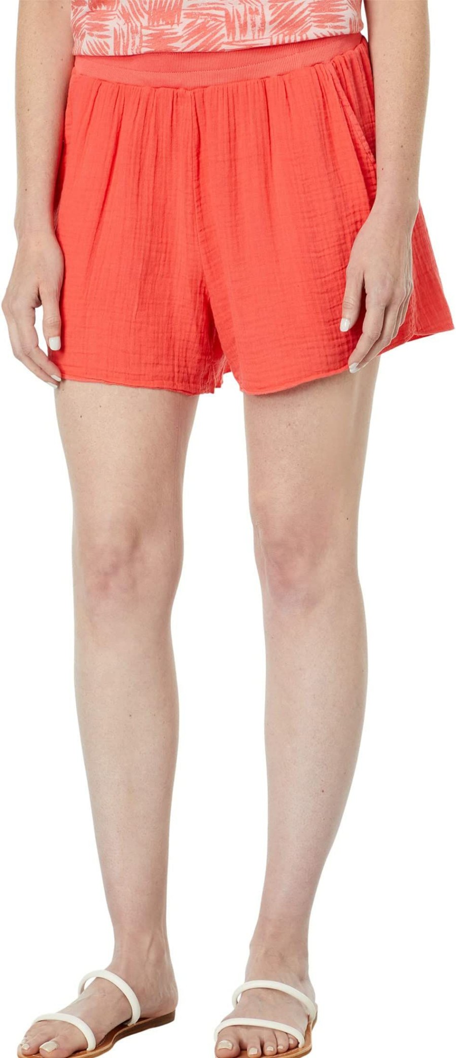 Shorts * | Mod-O-Doc Double Layer Gauze Ribbed Waist Pull-On Shorts